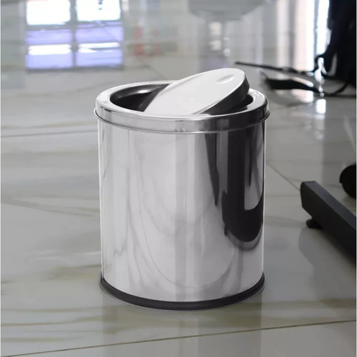 Lixeira Inox 8 Litros Basculante Multiuso Cozinha Casa
