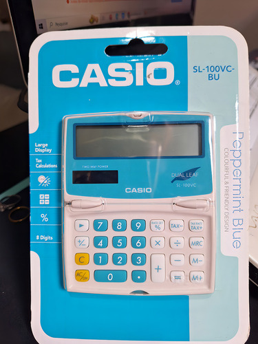 Calculadora Básica De Bolso Casio Sl-100-vc Peppermint Blue