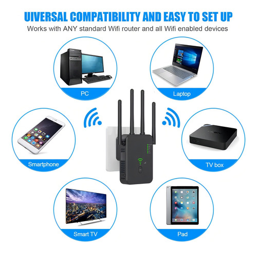 Repetidor Wifi Amplificador Señal De 1200mbps 2.4/5.8ghz Wps