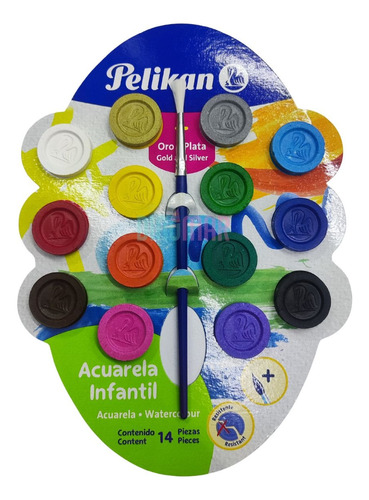 Acuarelas Infantil Pelikan 12 Colores 5 Paq Escolares Pelik