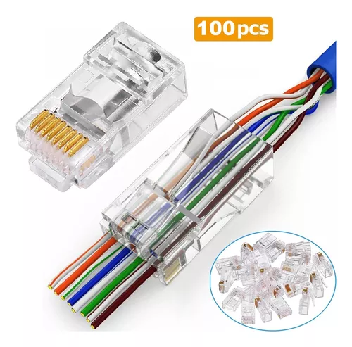 CONECTOR RJ45 CAT 6 SIN BLINDAJE (BOLSA DE 100 PCS)