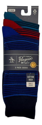 Original Penguin 3 Pack Calcetines Azul Y Rojo