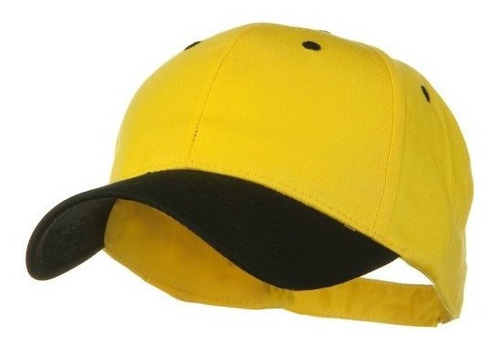 Two Tone Cotton Twill Low Profile Strap Cap - Black Yellow