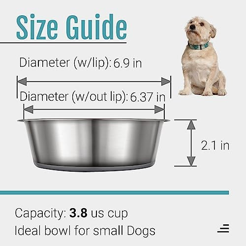 Cuencos Para Perros Peggy11 De Acero Inoxid. 38 Tazas 2 Pzs.