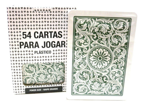 Baralho Plastico Copag 54 Cartas Poker Naipe Grande Verde