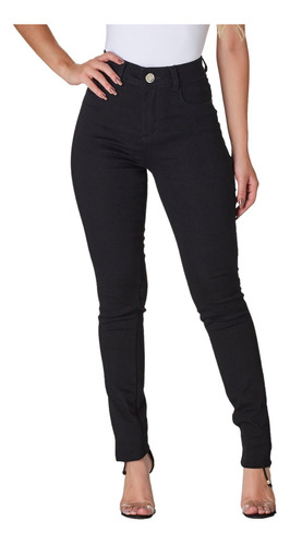 Calça Jeans Skinny Preta Com Lycra Slim Premium Lançamento