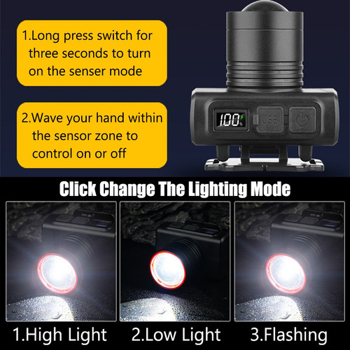 Luz Led Con Sensor De Zoom Para Faros Delanteros De 1200 Lúm