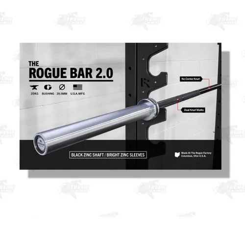 Barra Crossfit Rogue 2.0 Zinc Negro 20 Kg Xtreme C Env o gratis