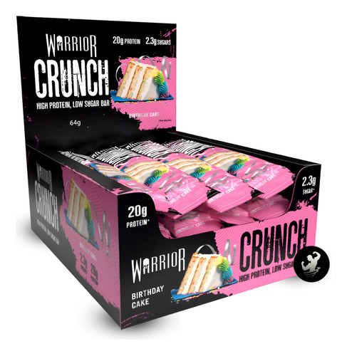 Barra De Proteína Warrior Crunch High Protein X 12 Sabor Birthday Cake