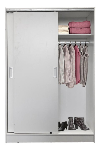Imagen 1 de 10 de Ropero Ecoplus 2 Puertas Roble / Gris Delos 140x87 Cm
