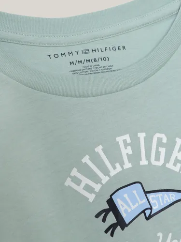 Polera De Niña Con Logo Verde Tommy Hilfiger