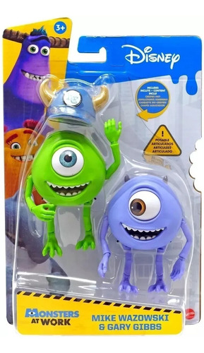 Figura Monsters At Work Mike Wazowski & Gary Gibbs Mattel