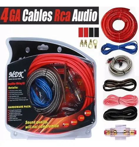 Kit Cavi 10ga 1500w Riloer Kit Cablaggio Amplificatore Auto Riloer 10GA - 1500W, Cavi RCA Inclusi - Per Subwoofer E Audio Kit Amplificatore Subwoofer - 10