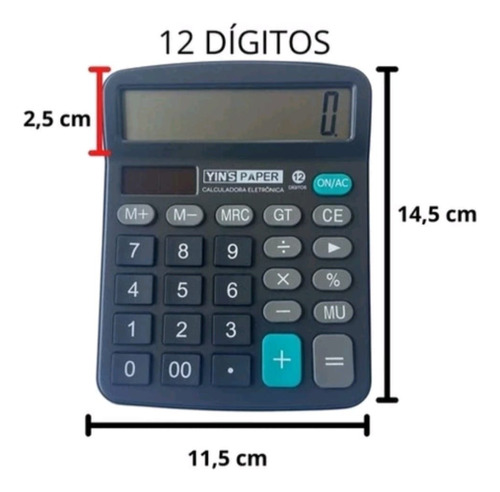 Calculadora Eletrônica 12 Dígitos De Mesa - J
