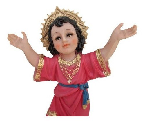 El Divino Niño De 35 Cm En Resina Fina Color Rosa Claro