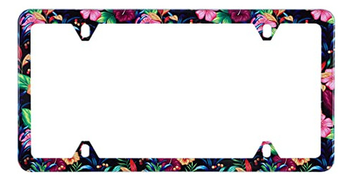 Hawaiian Hibiscus Flowers License Plate Frame Colorful ...