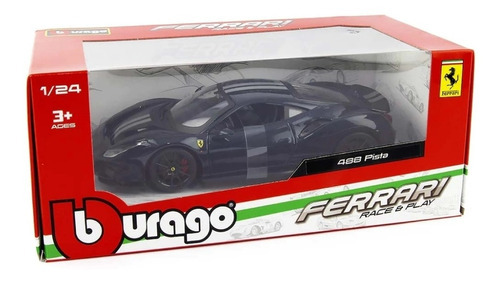 Burago 1:24 Ferrari 488 Pista Negro Sport Caja Individual 