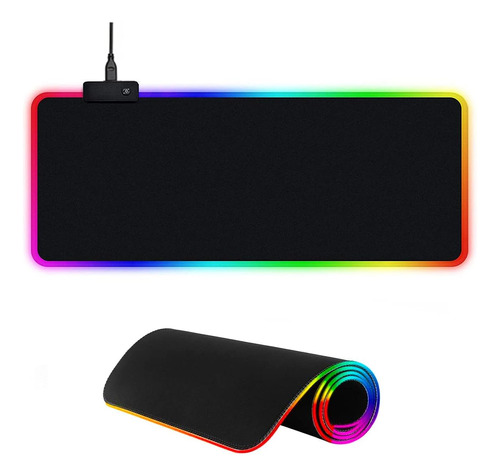 Gaming Mousepad De Escritorio, Alfombrilla Con Luz Led Para