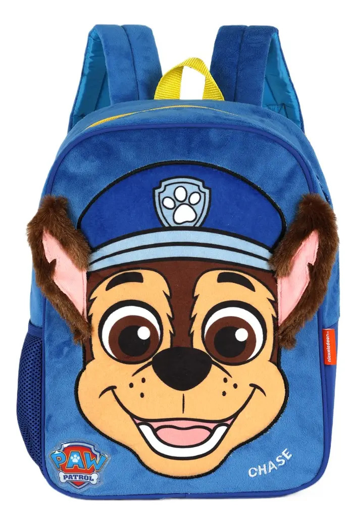 Mochila Escolar Pelucia Fofa Patrulha Canina Is42011pa Azul Liso