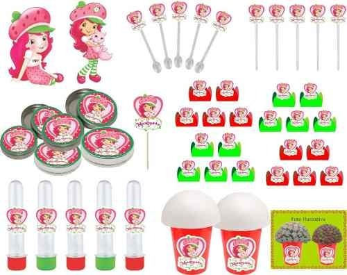 Imagem 1 de 7 de Kit Festa Infantil Moranguinho 99 Peças (10 Pessoas)