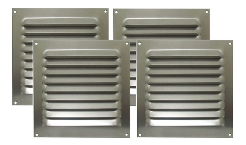 Imagem 1 de 9 de Kit 4 Grades De Ventilação Alumínio Itc 20x20cm C/tela