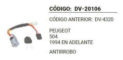 Llave Arranque Peugeot 504 1997 En Adelante