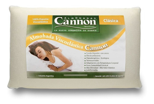 Almohada Cannon Viscoelastica Clásica Inteligente Envio S/c