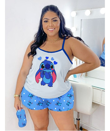 Pijama Baby Doll Plus Size Blusinha Shorts Personagens