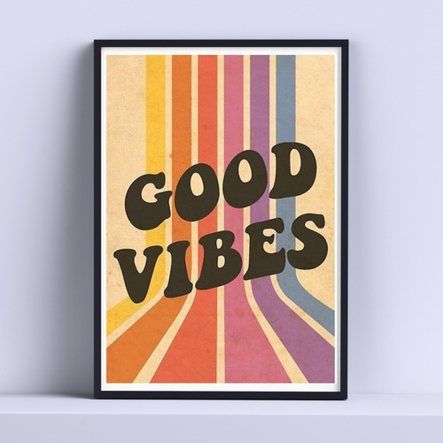 Cuadro Aesthetic Good Vibes Decorativo 30x40cm 