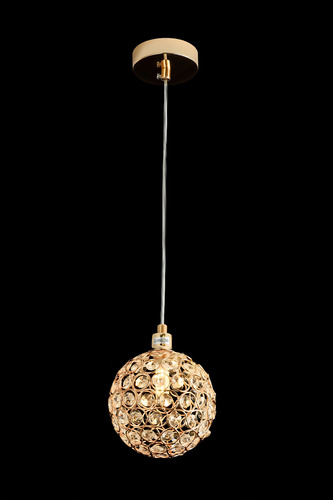 Pendente Luminária Cristal Metal Quarto Cozinha Banheiro Estrutura Dourado 110v/220v