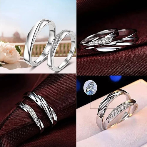 Imagen 3 de 7 de Anillos De Parejas Plata 925 Para Mujeres Y Hombres