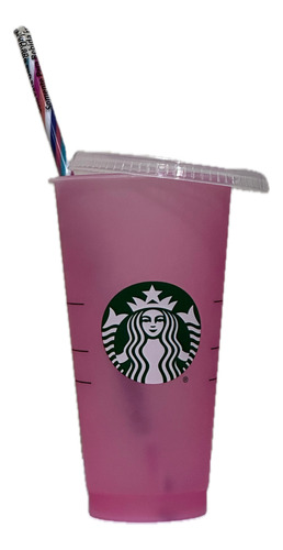 Vaso Starbucks Reutilizable Cambia Color Bebidas Frías