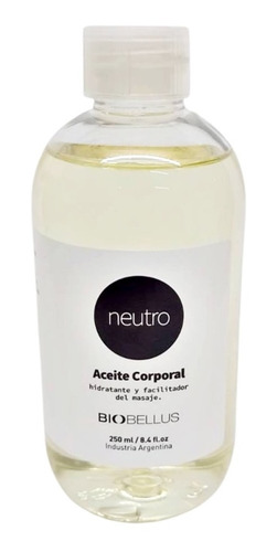 Aceite Para Masajes Corporales Neutro X 250 Ml Biobellus