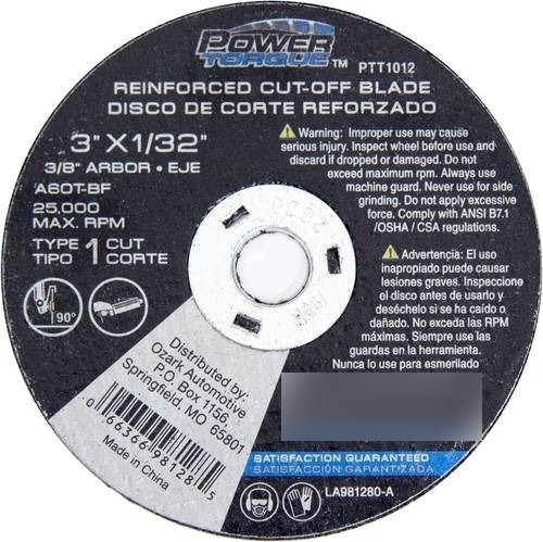 2 Discos De Corte Reforzados 3 X 1/32 X 3/8¨ Power Torque