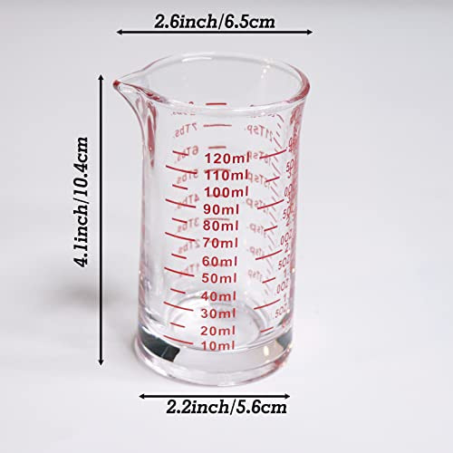 Vaso Medidor De Vidrio De Chupito Ackers De 4 Onzas/120 Ml,