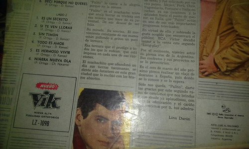 Disco Palito Ortega Siempre Primero Década Del 60