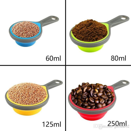 Juego De 4 Tazas Medidoras Plegables Para Cocina