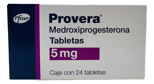 Provera (medroxiprogesterona) 5mg C/ 24 Tabletas. Pfizer.