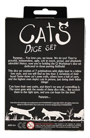 Juego De Dados Pixel Con Diseño Gato Exclusivo Q-workshop