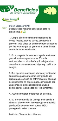 Colon Cleanser Original Por 450gr - Unidad a $11000