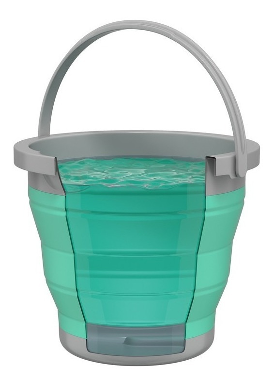 Balde Retrátil 5 Litros Com Alça Ret3512 Flashlimp Cor Verde agua