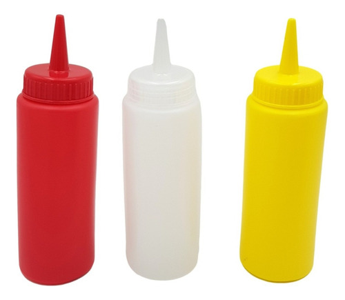 Dispensador De Salsas Condimentos Botella Plastico Pack De 3