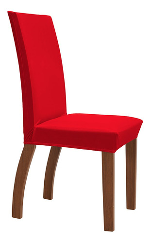 Kit 6 Capas Proteção P/ Cadeira Ajustável Elástico Malha Gel Cor Vermelho Desenho Do Tecido Liso