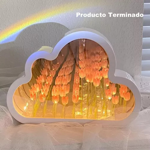 Luz De Noche Para Dormitorio Con Espejo De Tulipán En Forma