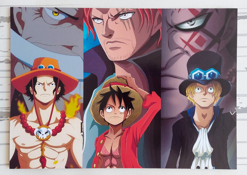 Cuadro Artesanal De One Piece - Monkey D. Luffy, Ace Y Sabo