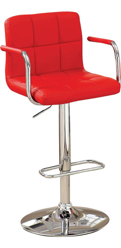 Taburete Giratorio Moderno De Cuero Sintético Chelsea, Rojo