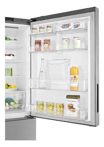 Refrigerador inversor de platina prata sem gelo LG LB41WPP com freezer 393L