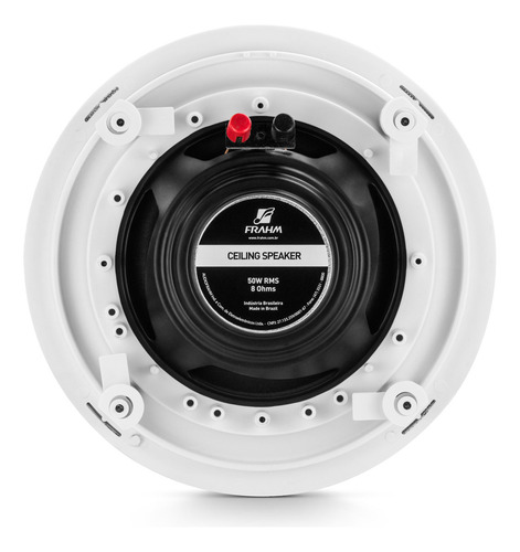 Caixa De Som Arandela Redonda 50w 8 Ohms Frahm Cs 6 Polegada Cor Branco 127/220V