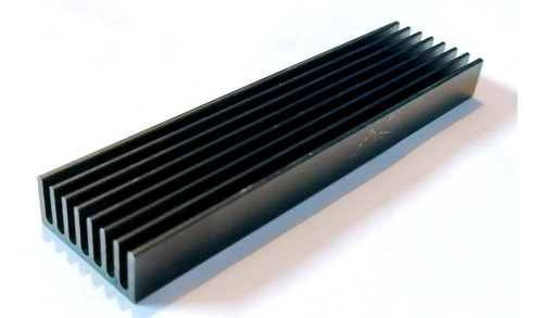 Disipador Aluminio Heatsink 100x25x10mm Black (1 Unidad)