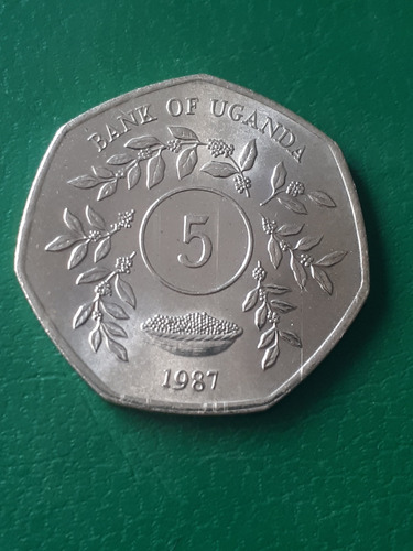 Uganda 1987 5 Schilling Sin Circular 